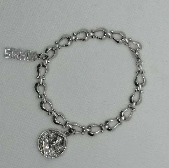 Sterling  silver charm bracelet - Picture 1 of 4